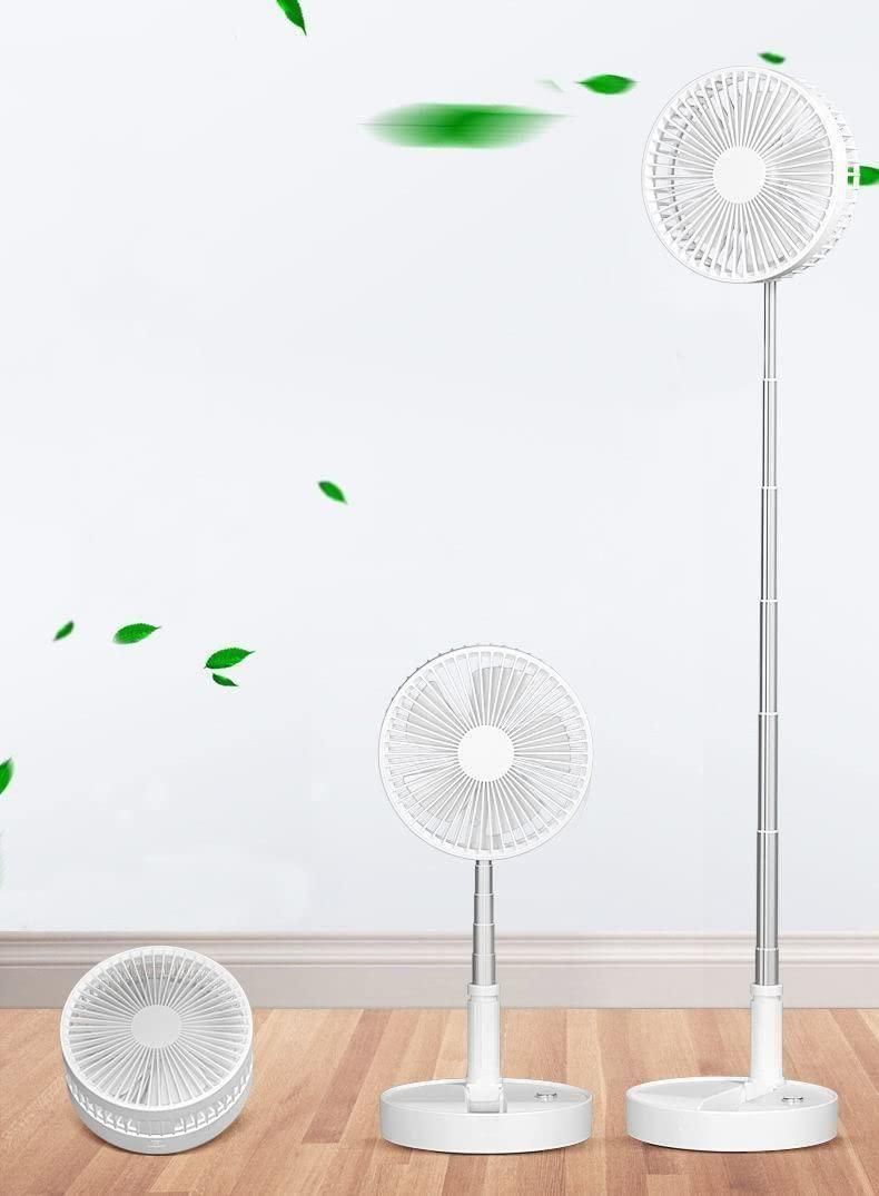 Portable Standing Fan with Adjustable Height & Battery Power
