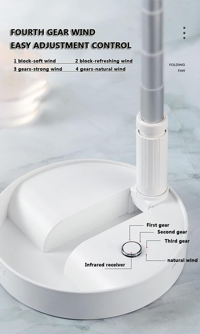 Portable Standing Fan with Adjustable Height & Battery Power