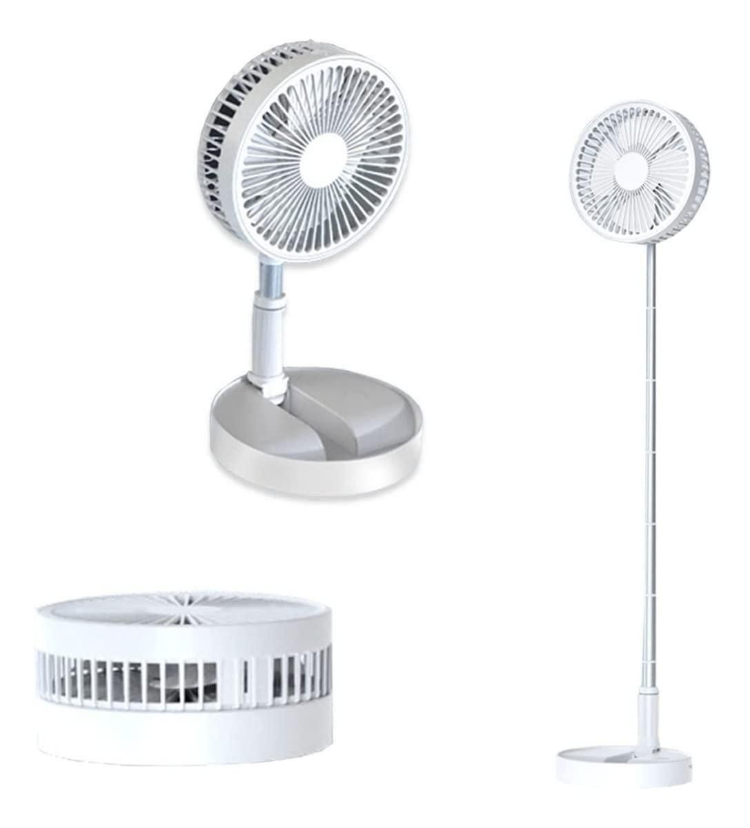 Portable Standing Fan with Adjustable Height & Battery Power
